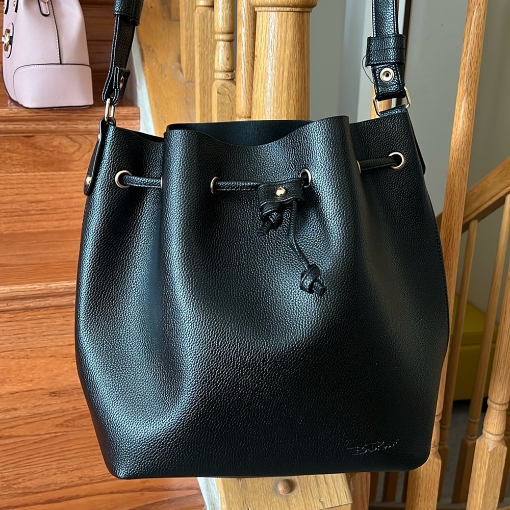 Vegan leather bucket bag